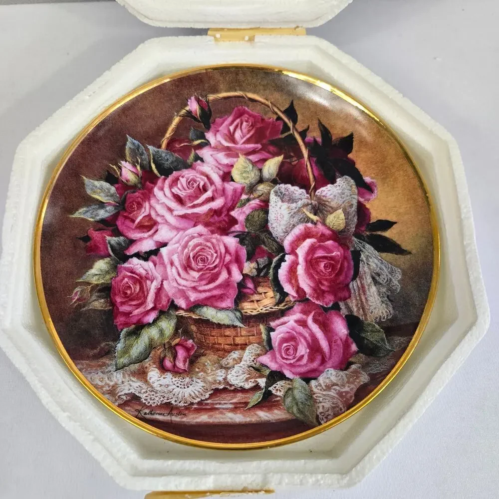 Vintage Franklin Mint Grace De Monaco Rose Plate by Katharine Austen LE #JA3555